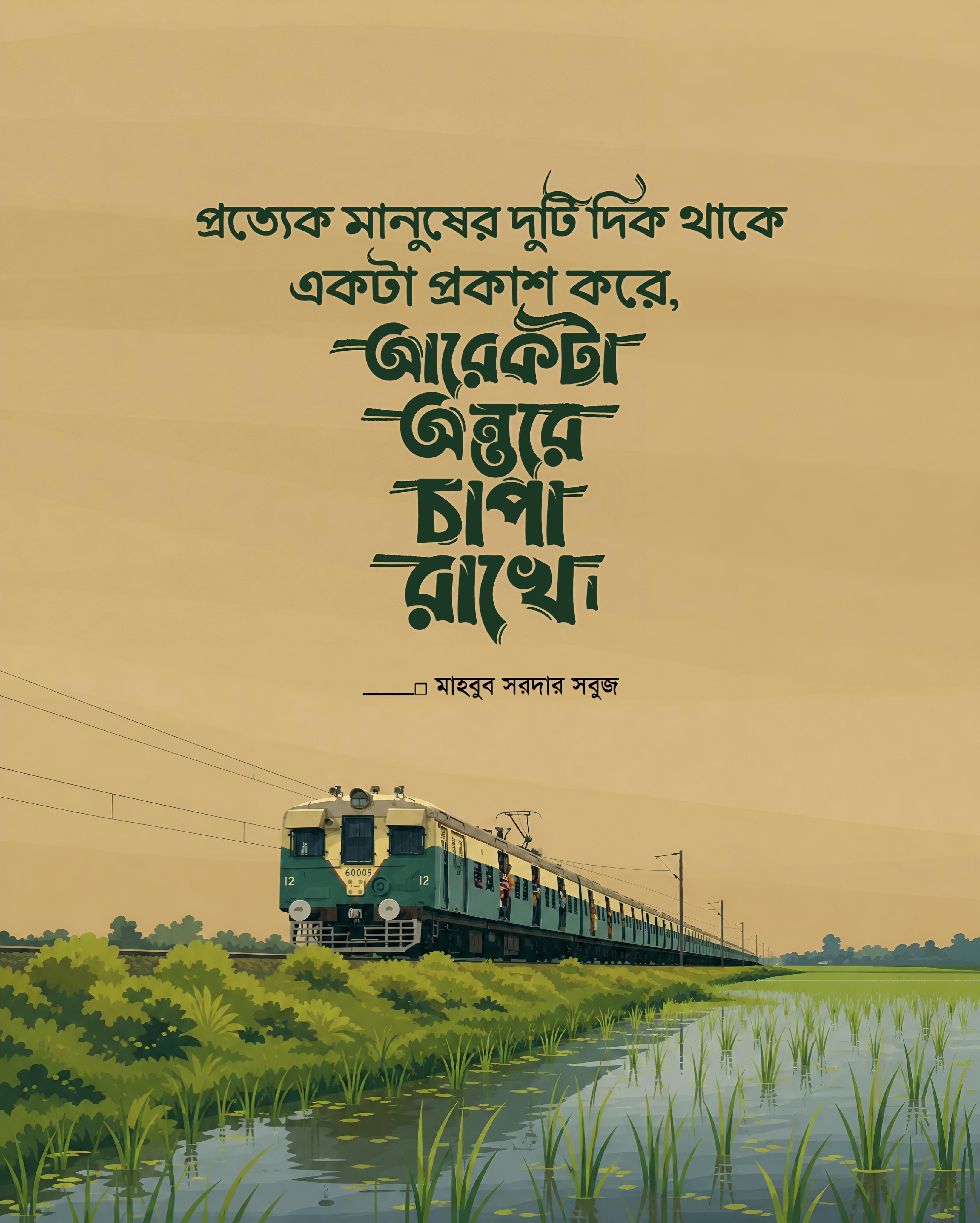 জীবন একটি ভ্রমণের চাপা রূপকথা — উদ্ধৃতিচিত্র — মাহবুব সরদার সবুজ